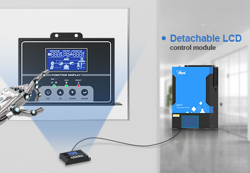 Çıkarılabilir LCD kontrol modülü ve farklı uzunluklarda uzatma kabloları ile uzaktan panel kullanımına dönüştürülebilir.