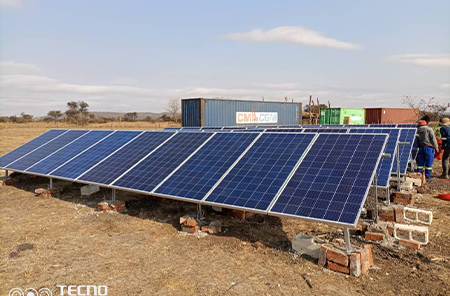 Zimbabwe 15KW kapalı ızgara güneş enerjisi sistemi için çiftlik