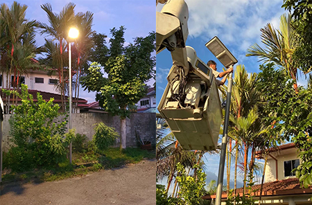 Malezya köylerinde bir güneş sokak lambası 100W