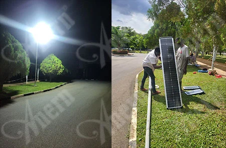 Nijerya güneş sokak yol aydınlatma Pilot projesi