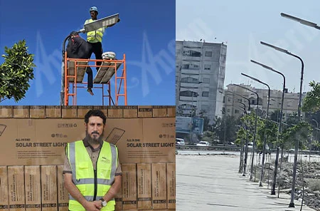 Libya'da güneş sokak lambası koşu pisti projesi 470 setleri