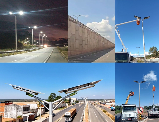 Güneş paneli sokak lambası