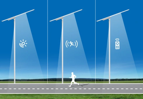 Optimize edilmiş işlevsellik için birden fazla kontrol seçeneği sunan bir fotosel kontrol, mikrodalga hareket sensörü ve uzaktan kumanda ile donatılmıştır.